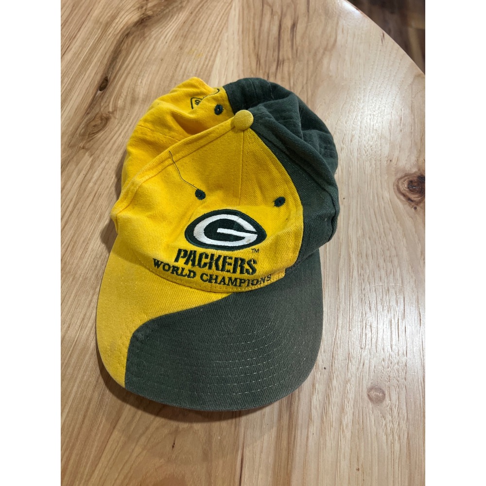 Vintage Green Bay Packers World Champions Citgo Snapback Hat Green Yellow NFL